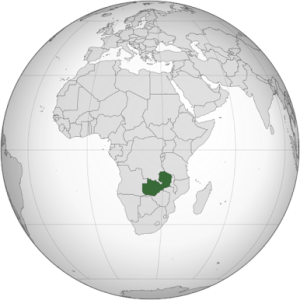 Location of Zambia in Africa. Source: Wikipedia 