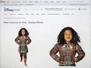 Screenshot of the costume for the character Maui from the film "Moana" on the Disney online store. It was pulled on September 21. Source: Hawaii Public Radio/AP