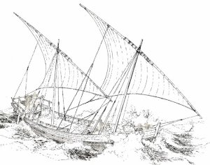 Reconstruction of a medieval ship found sunk in the Black Sea. Source: Jon Adams/University of Southampton 