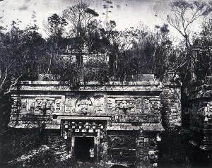Chichen Itza in 1859-1860 before vegetation was removed. Source: Wikipedia  